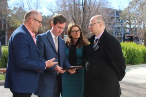 Professor Simon Haberle (ANU); Mr Chris Steel MLA, Member for Murrumbidgee, Ms Danielle Dal Cortivo, Chief Executive Officer, Asthma Foundation ACT, Dr Andrew Pengilley Acting Chief Health Officer ACT Health